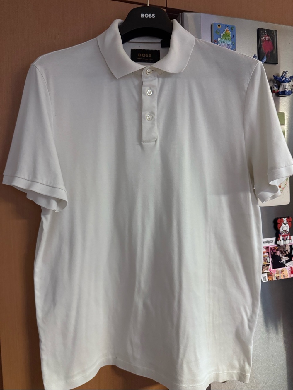 Hugo Boss White Men's Polo Shirt with Classic Collar